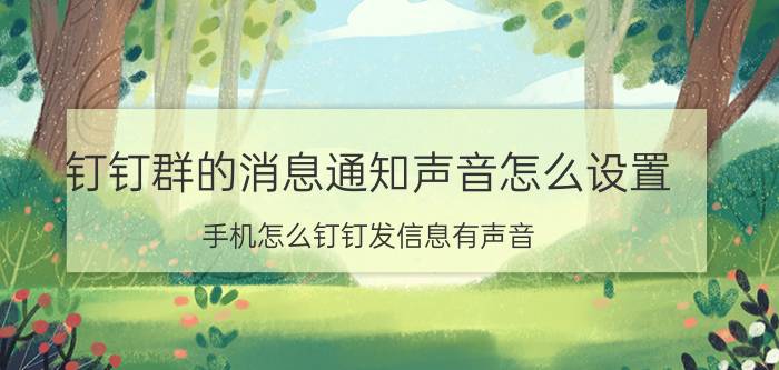 钉钉群的消息通知声音怎么设置 手机怎么钉钉发信息有声音？